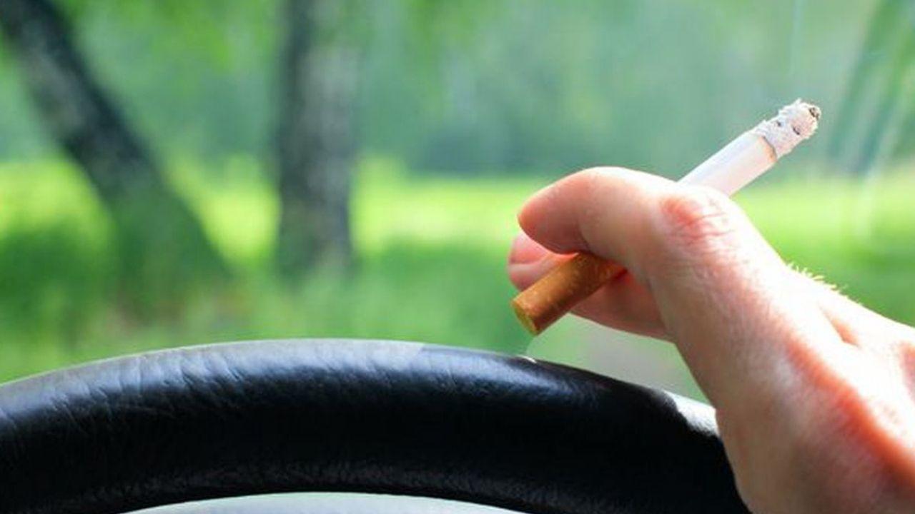 smoking inside a car